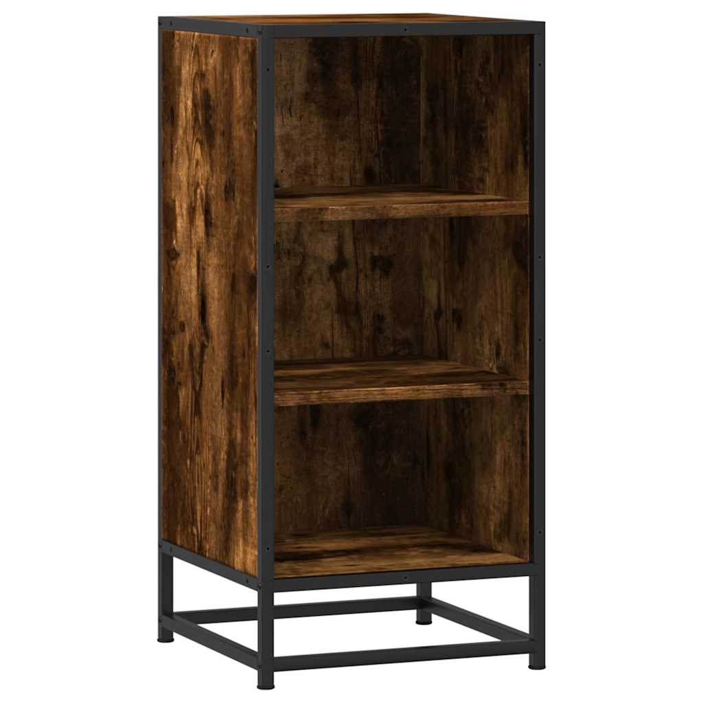 Sideboard Smoked Oak 35.5x35x76 cm Engineered Wood and Metal