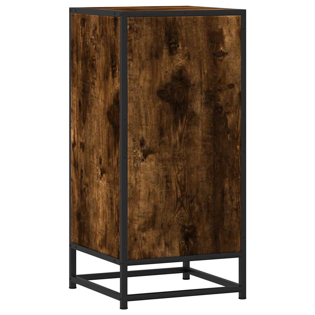 Sideboard Smoked Oak 35.5x35x76 cm Engineered Wood and Metal