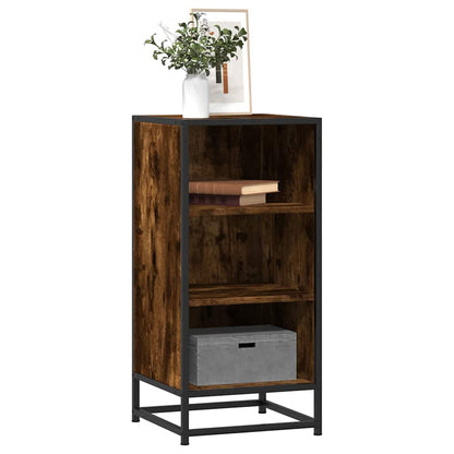 Sideboard Smoked Oak 35.5x35x76 cm Engineered Wood and Metal