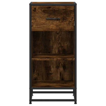 Sideboard Smoked Oak 35.5x35x76 cm Engineered Wood and Metal