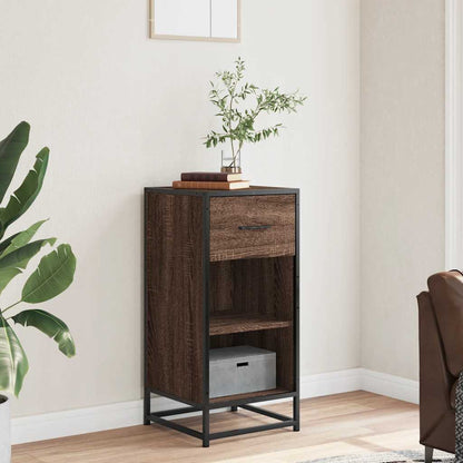 Sideboard Brown Oak 35.5x35x76 cm Engineered Wood and Metal