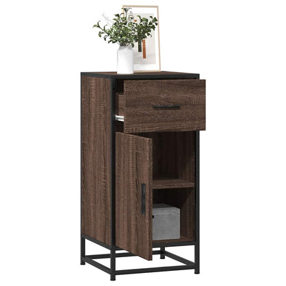Sideboard Brown Oak 35.5x35x76 cm Engineered Wood and Metal