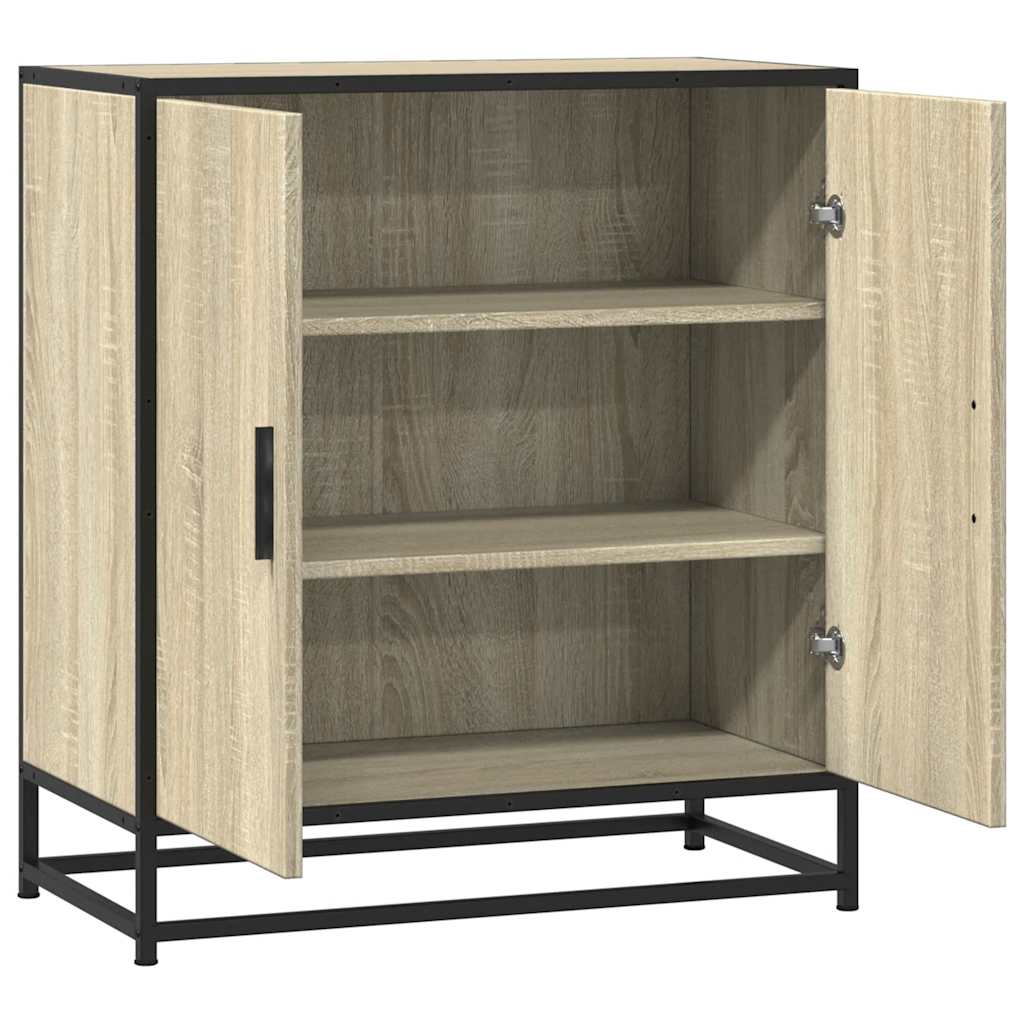 Sideboard Sonoma Oak 68x35x76 cm Engineered Wood and Metal