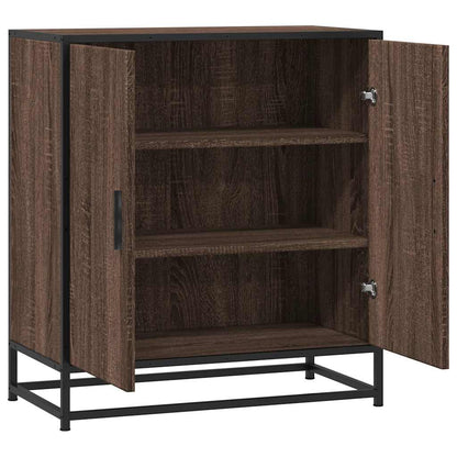 Sideboard Brown Oak 68x35x76 cm Engineered Wood and Metal