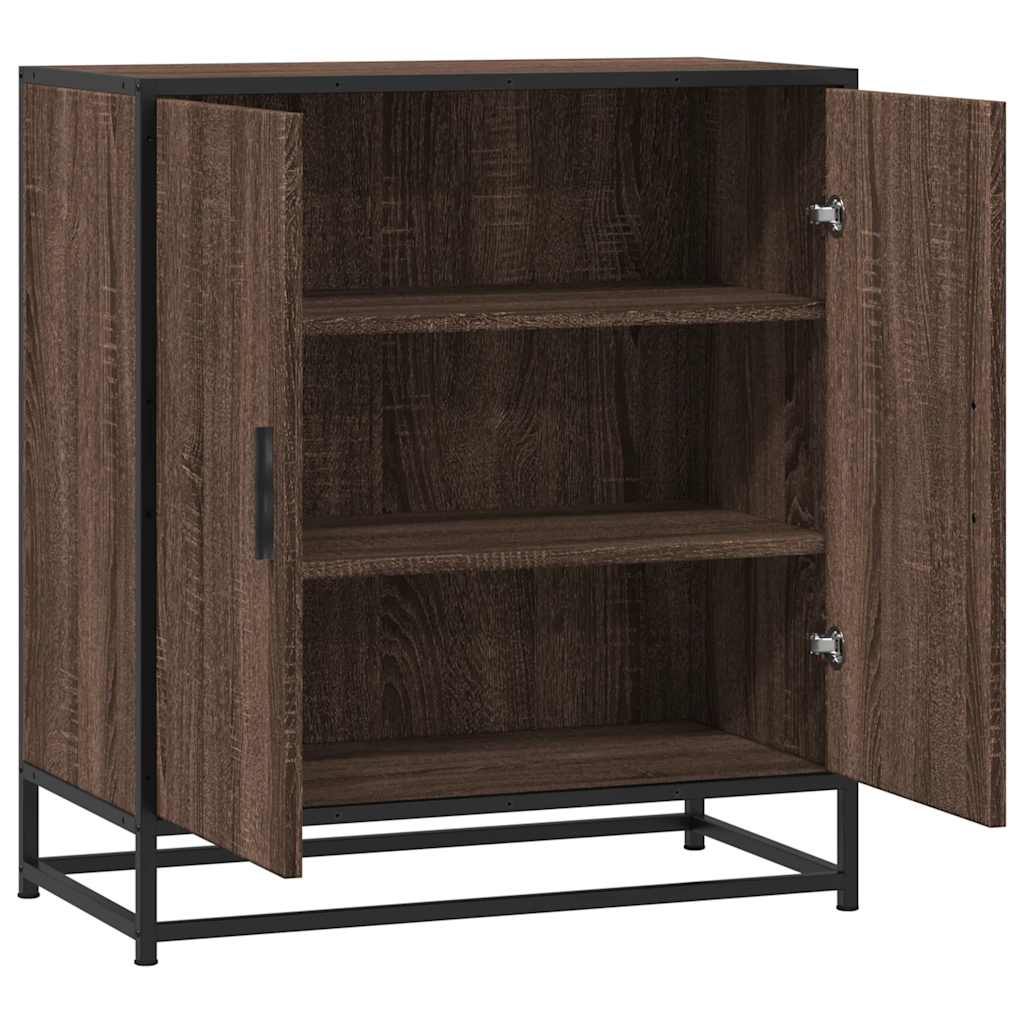 Sideboard Brown Oak 68x35x76 cm Engineered Wood and Metal