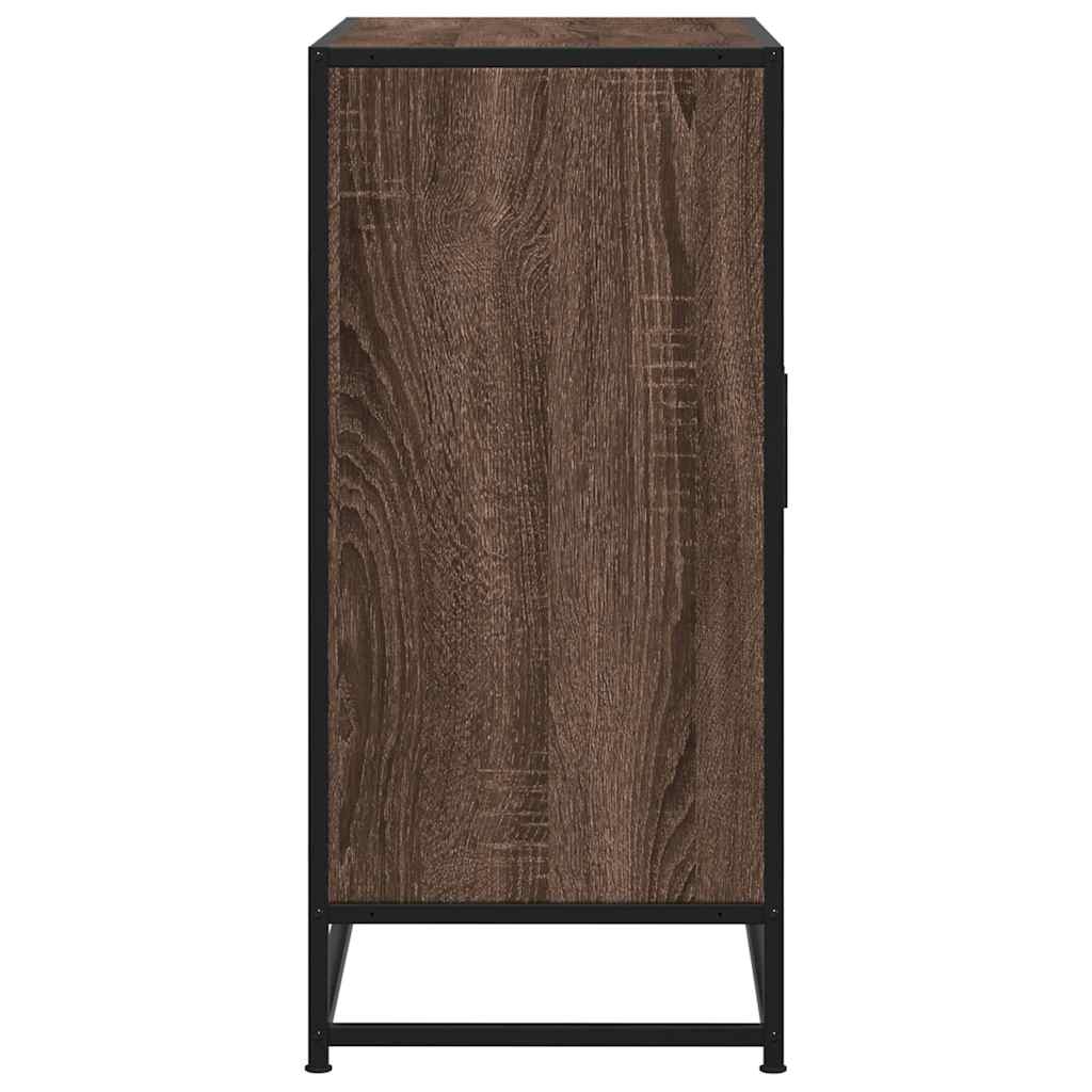Sideboard Brown Oak 68x35x76 cm Engineered Wood and Metal