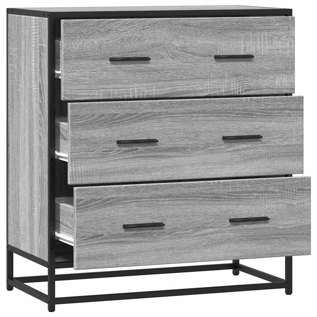 Sideboard Grey Sonoma 68x35x76 cm Engineered Wood and Metal