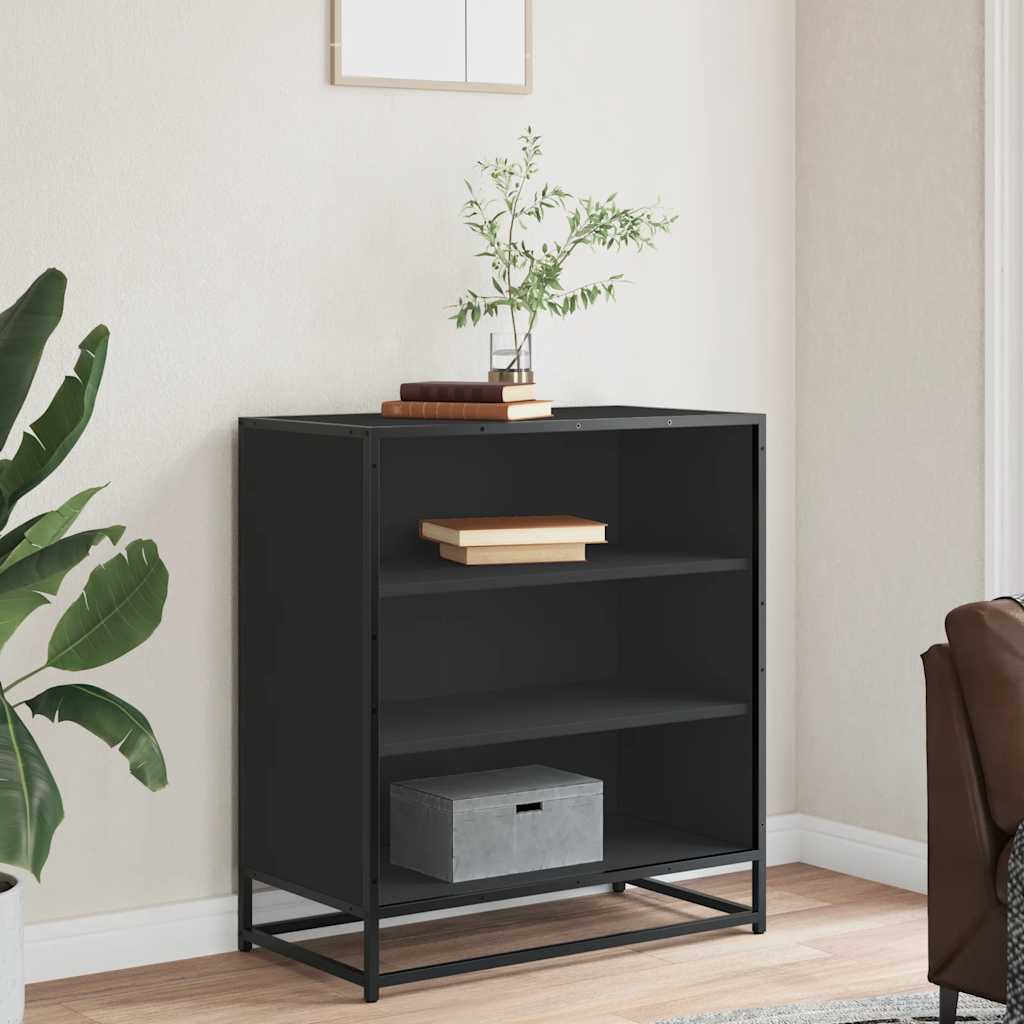 Sideboard Black 68x35x76 cm Engineered Wood and Metal