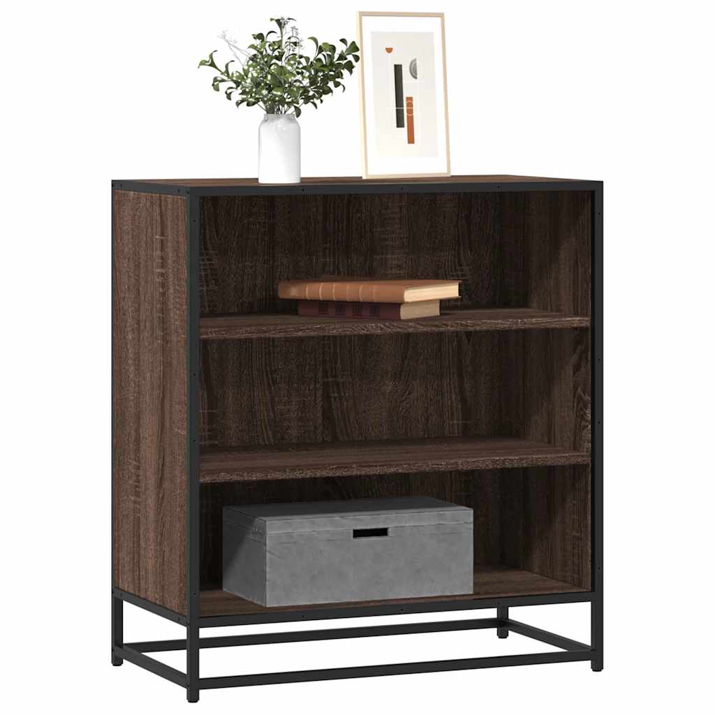 Sideboard Brown Oak 68x35x76 cm Engineered Wood and Metal