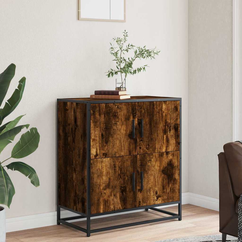 Sideboard Smoked Oak 68x35x76 cm Engineered Wood