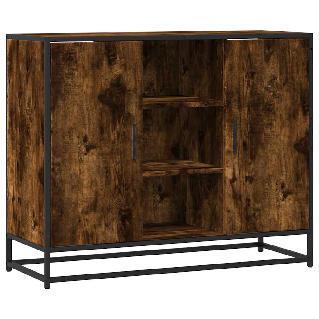 Sideboard Smoked Oak 92x35x76 cm Engineered Wood
