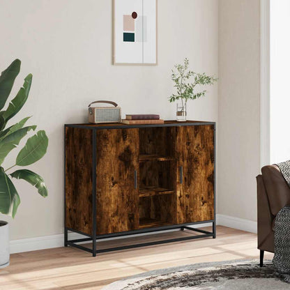 Sideboard Smoked Oak 92x35x76 cm Engineered Wood