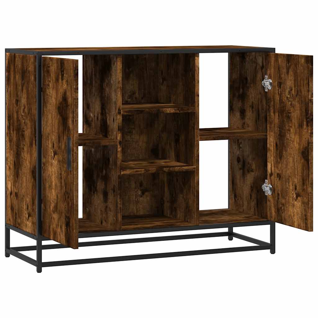 Sideboard Smoked Oak 92x35x76 cm Engineered Wood