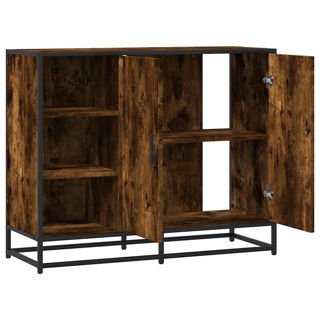 Sideboard Smoked Oak 92x35x76 cm Engineered Wood