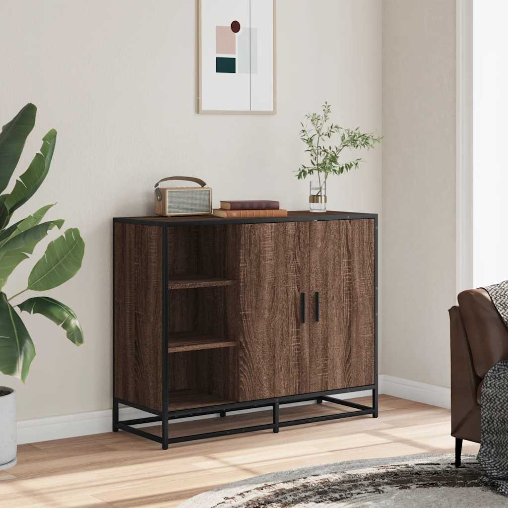 Sideboard Brown Oak 92x35x76 cm Engineered Wood
