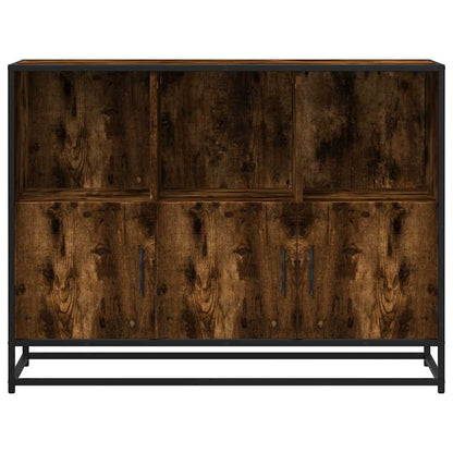 Sideboard Smoked Oak 100x35x76 cm Engineered Wood