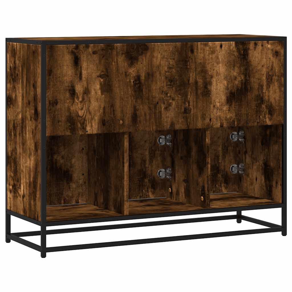 Sideboard Smoked Oak 100x35x76 cm Engineered Wood