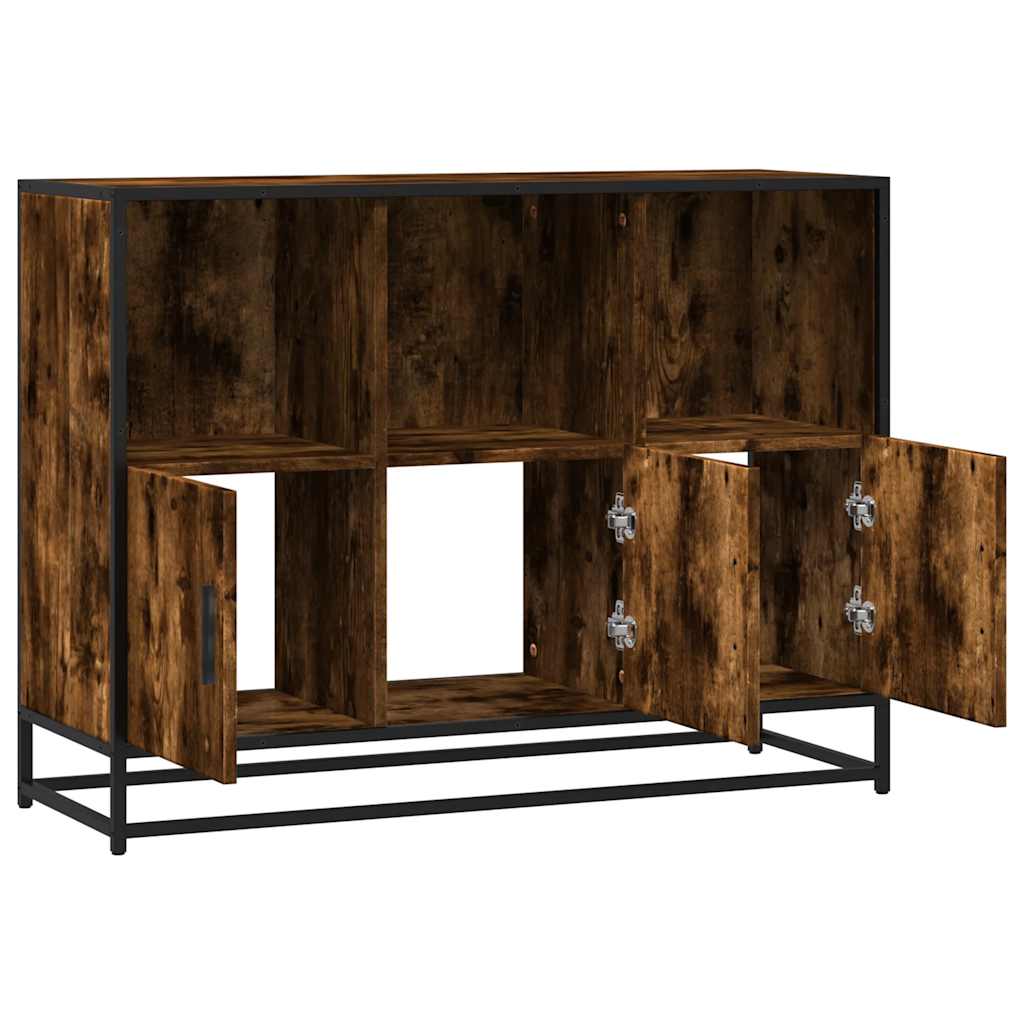 Sideboard Smoked Oak 100x35x76 cm Engineered Wood