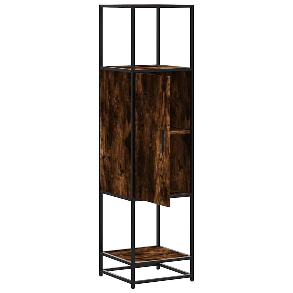Highboard Smoked Oak 35.5x35x139 cm Engineered Wood and Metal