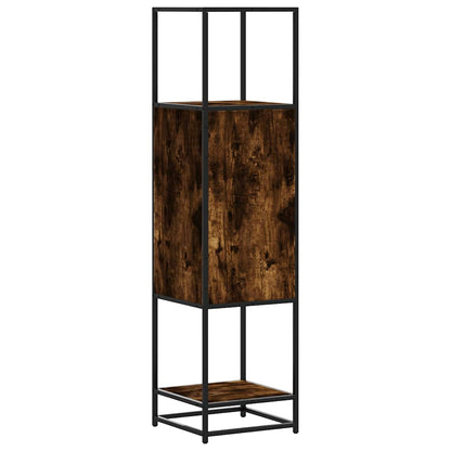 Highboard Smoked Oak 35.5x35x139 cm Engineered Wood and Metal
