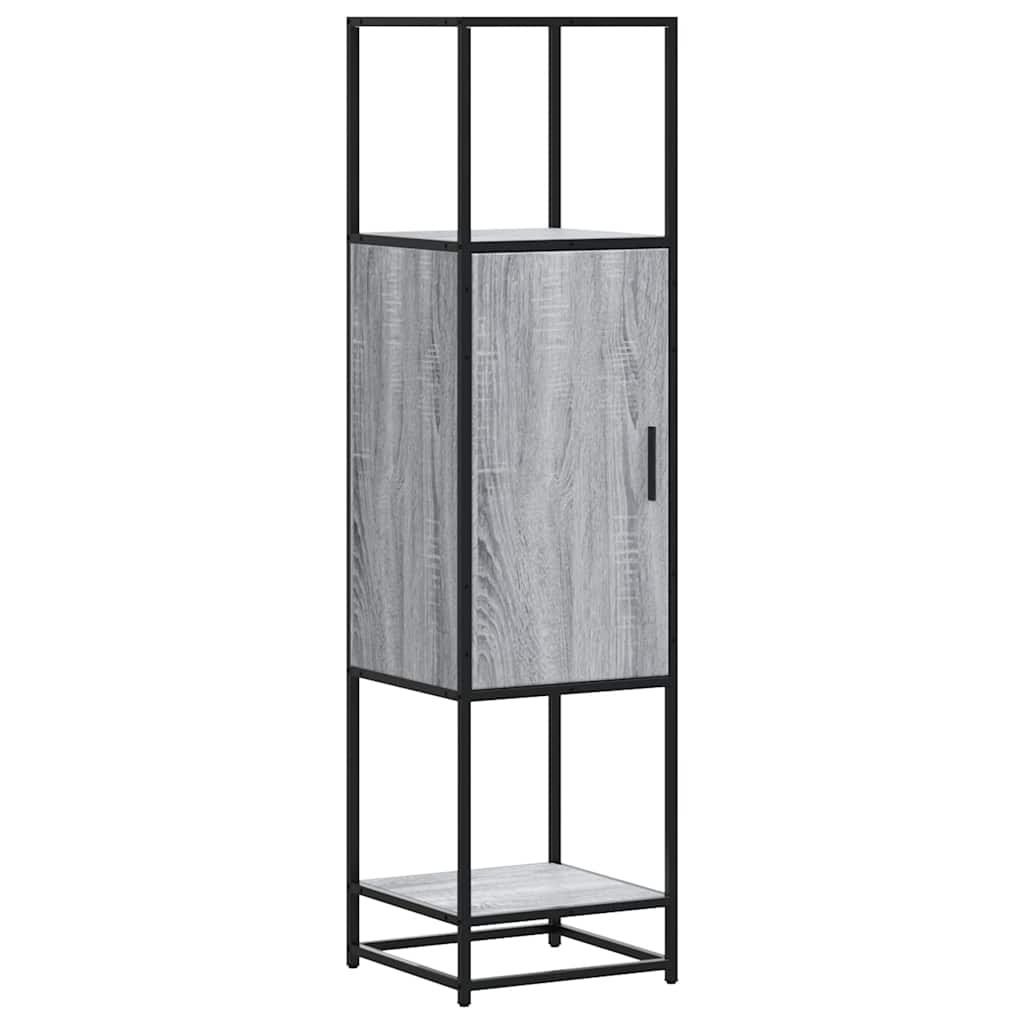 Highboard Grey Sonoma 35.5x35x139 cm Engineered Wood and Metal