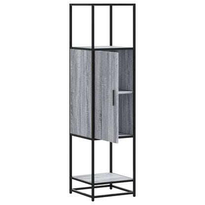 Highboard Grey Sonoma 35.5x35x139 cm Engineered Wood and Metal