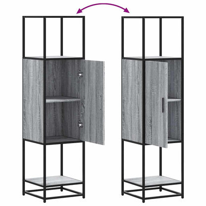 Highboard Grey Sonoma 35.5x35x139 cm Engineered Wood and Metal