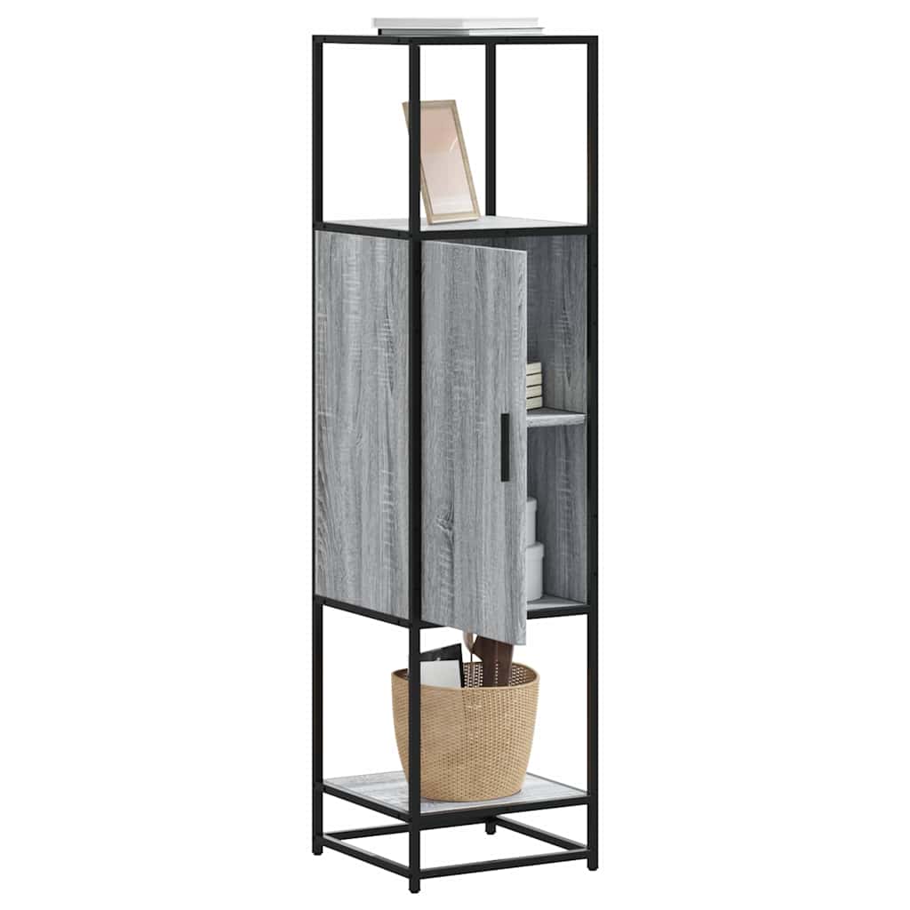 Highboard Grey Sonoma 35.5x35x139 cm Engineered Wood and Metal