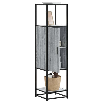 Highboard Grey Sonoma 35.5x35x139 cm Engineered Wood and Metal