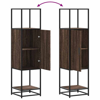 Highboard Brown Oak 35.5x35x139 cm Engineered Wood and Metal