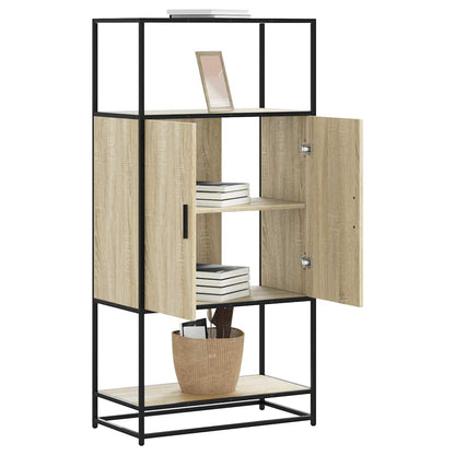 Highboard Sonoma Oak 68x35x139 cm Engineered Wood and Metal