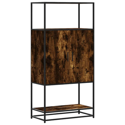 Highboard Smoked Oak 68x35x139 cm Engineered Wood and Metal