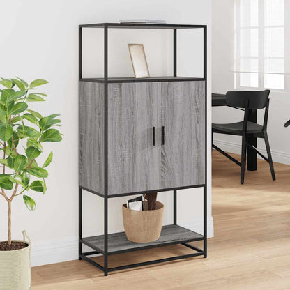 Highboard Grey Sonoma 68x35x139 cm Engineered Wood and Metal