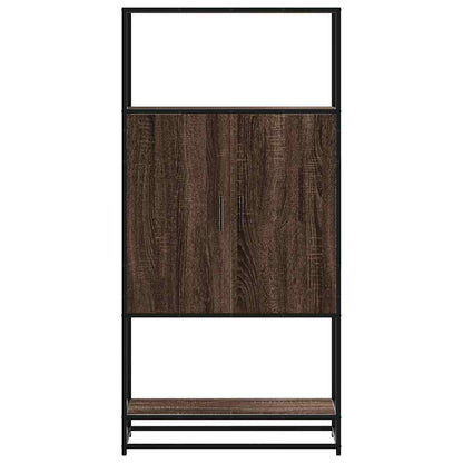 Highboard Brown Oak 68x35x139 cm Engineered Wood and Metal
