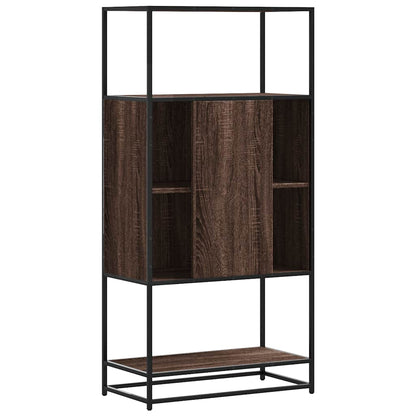 Highboard Brown Oak 68x35x139 cm Engineered Wood and Metal