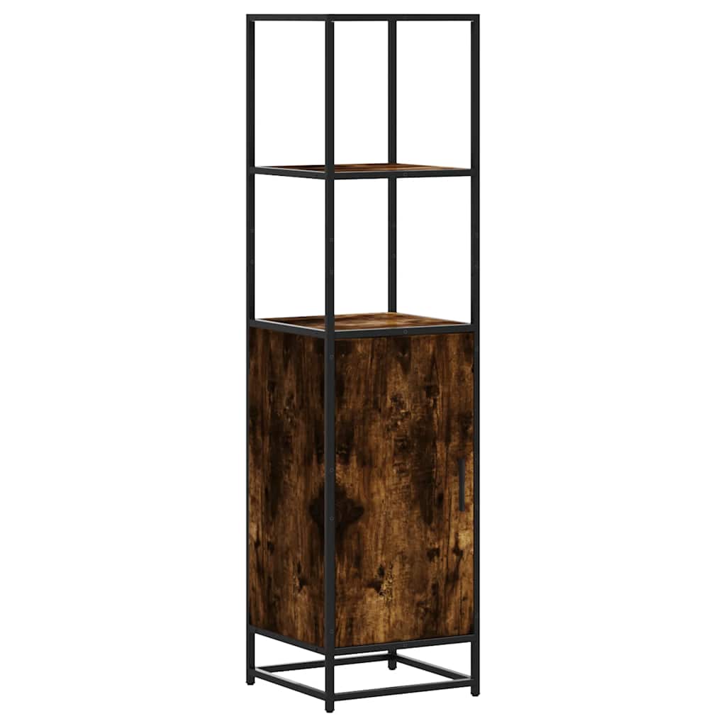 Highboard Smoked Oak 35.5x35x139 cm Engineered Wood and Metal