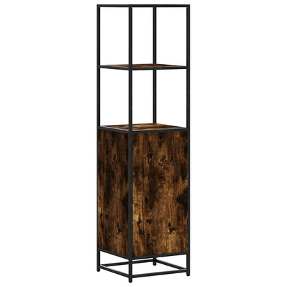 Highboard Smoked Oak 35.5x35x139 cm Engineered Wood and Metal