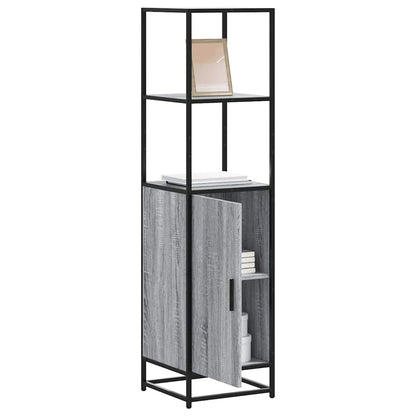 Highboard Grey Sonoma 35.5x35x139 cm Engineered Wood and Metal