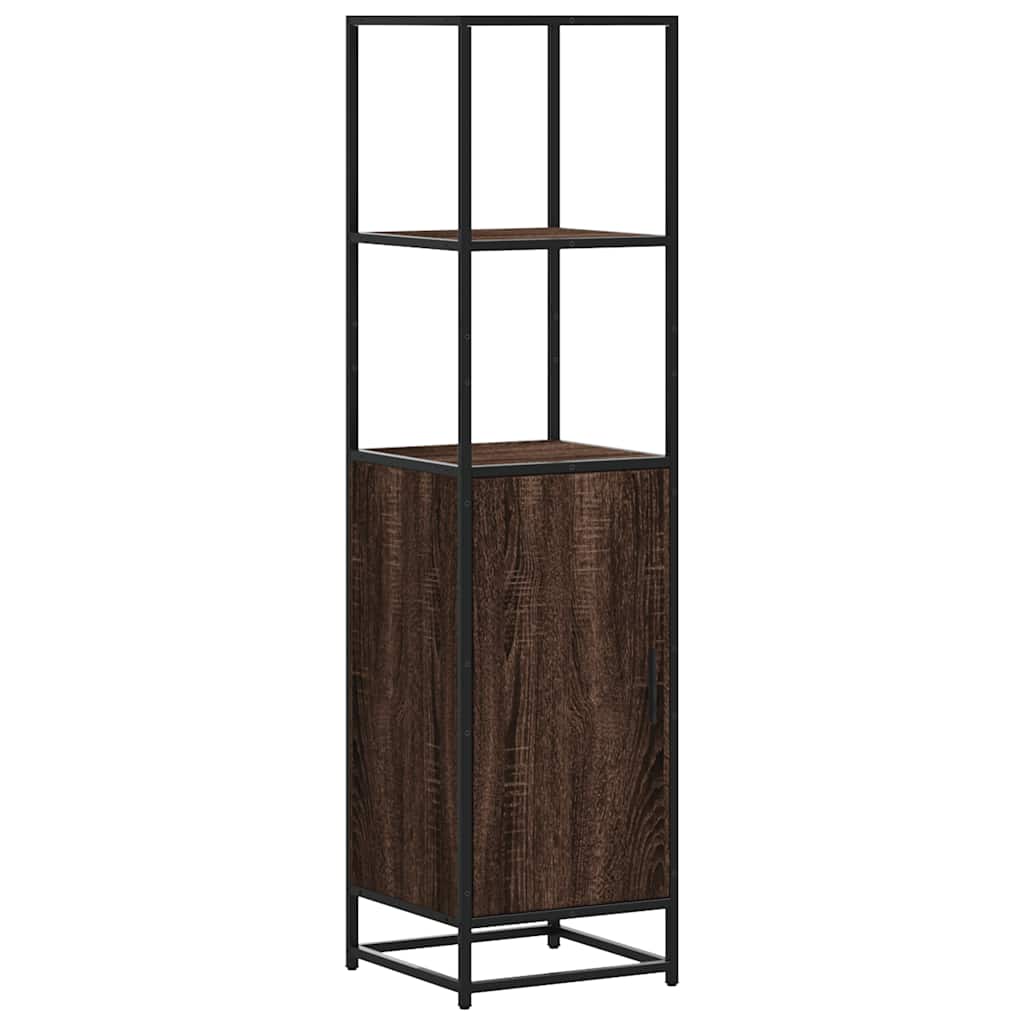 Highboard Brown Oak 35.5x35x139 cm Engineered Wood and Metal