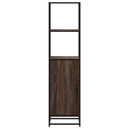 Highboard Brown Oak 35.5x35x139 cm Engineered Wood and Metal