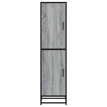 Highboard Grey Sonoma 35.5x35x139 cm Engineered Wood and Metal