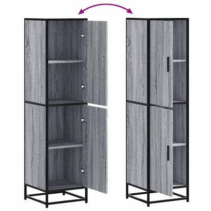 Highboard Grey Sonoma 35.5x35x139 cm Engineered Wood and Metal