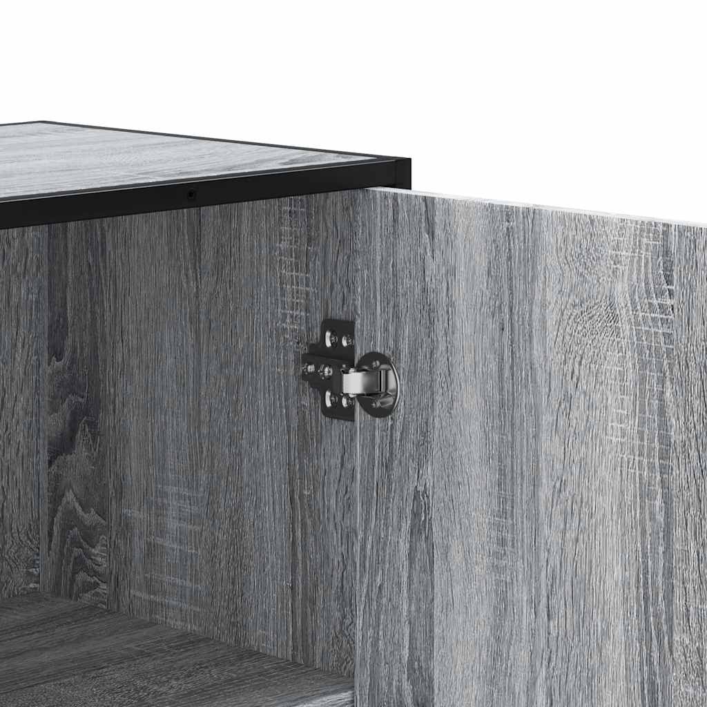 Highboard Grey Sonoma 35.5x35x139 cm Engineered Wood and Metal