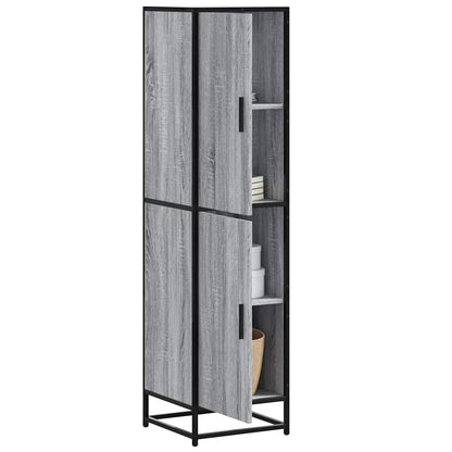 Highboard Grey Sonoma 35.5x35x139 cm Engineered Wood and Metal