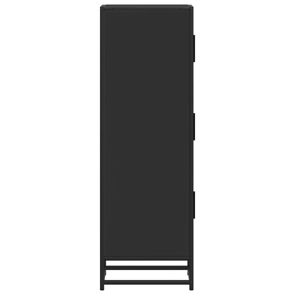 Highboard Black 35.5x35x106.5 cm Engineered Wood and Metal