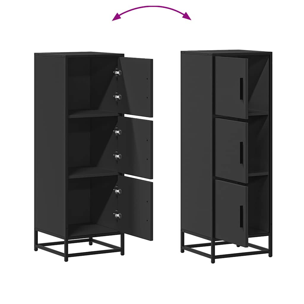 Highboard Black 35.5x35x106.5 cm Engineered Wood and Metal