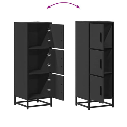 Highboard Black 35.5x35x106.5 cm Engineered Wood and Metal