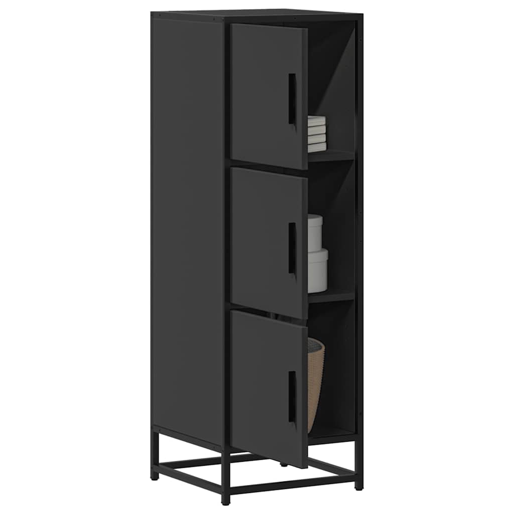 Highboard Black 35.5x35x106.5 cm Engineered Wood and Metal