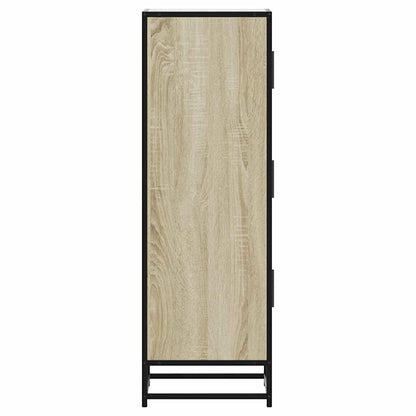 Highboard Sonoma Oak 35.5x35x106.5 cm Engineered Wood and Metal