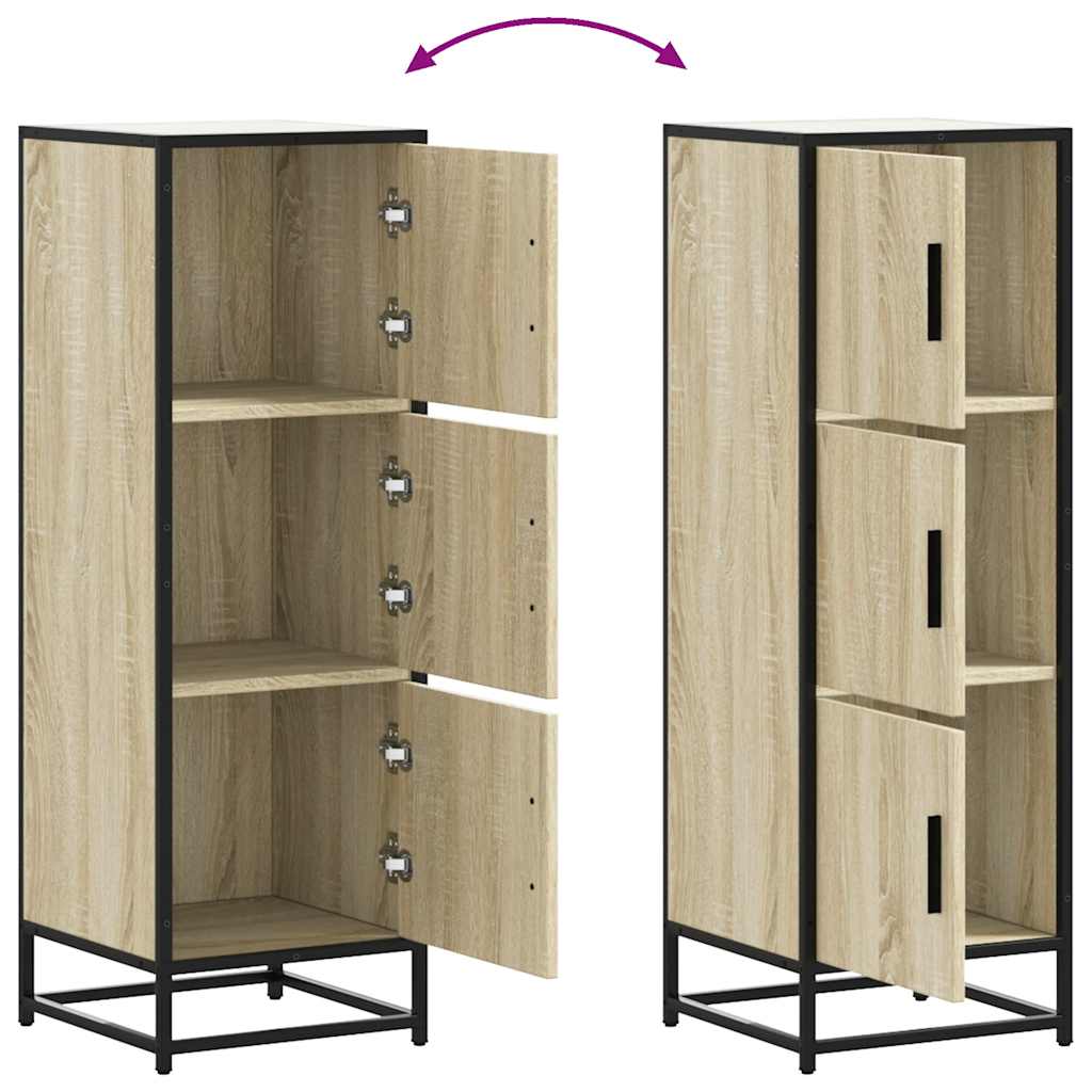 Highboard Sonoma Oak 35.5x35x106.5 cm Engineered Wood and Metal